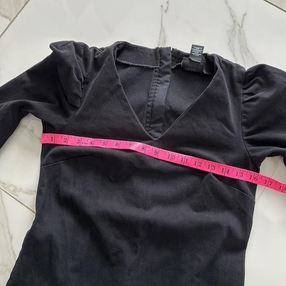 Belle Vere black denim stretchy dress frayed hems size XS - S - Picture 5 of 7